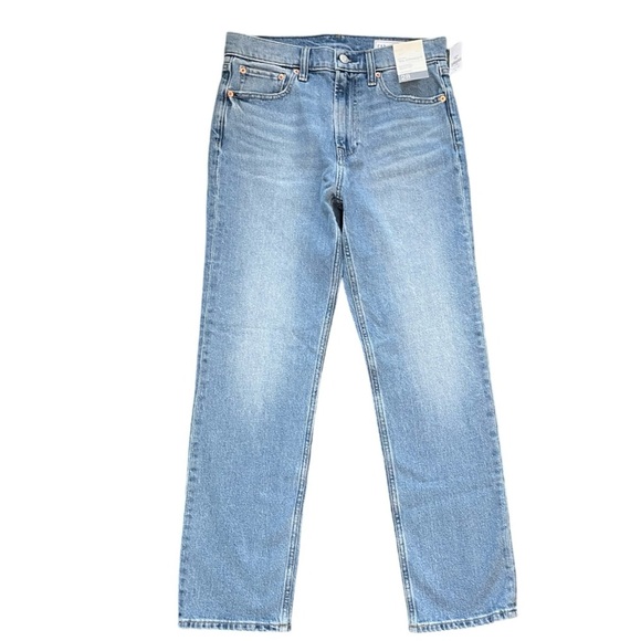 GAP 90s High Rise Straight Denim Jeans Medium Blue Indigo Wash Sz 28/6 Short NEW - Picture 4 of 13